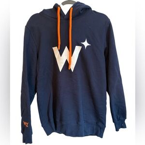 Navy Hoodie with Orange Details